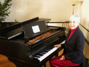 Gina Churchill at the piano